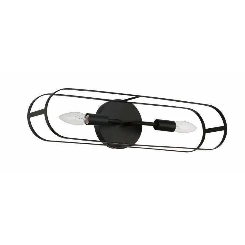 Craftmade Mindful 20" 2-Light Flat Black Vanity Light With Arched Metal Frames Place Order
