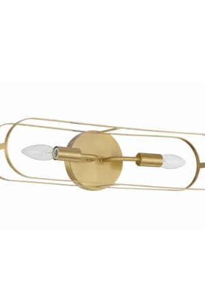 Craftmade Mindful 20" 2-Light Satin Brass Vanity Light With Arched Metal Frames Editor’s Pick