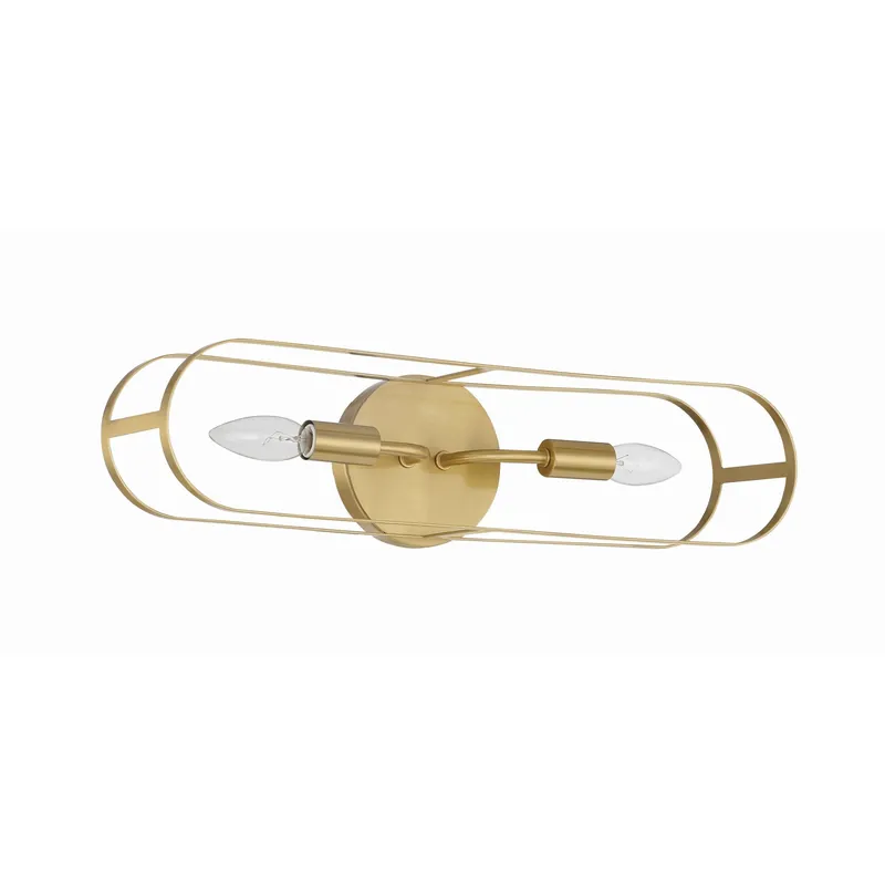 Craftmade Mindful 20" 2-Light Satin Brass Vanity Light With Arched Metal Frames Editor’s Pick