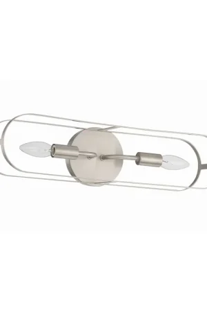 Weekend Sale Craftmade Mindful 20" 2-Light Brushed Polished Nickel Vanity Light With Arched Metal Frames