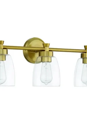 Best Choice Craftmade Henning 24" 3-Light Satin Brass Vanity Light With Clear Glass Shades