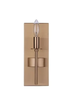 Last Chance Craftmade Larrson 5" x 11" 1-Light Satin Brass Candle-Style Wall Sconce