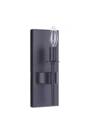 Craftmade Larrson 5" x 11" 1-Light Flat Black Candle-Style Wall Sconce Genuine