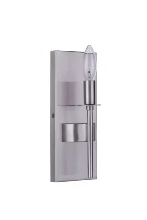 Trusted Brand Craftmade Larrson 5" x 11" 1-Light Brushed Polished Nickel Candle-Style Wall Sconce