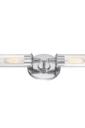 Craftmade Modina 20" 2-Light Chrome Linear Wall Sconce With Clear Glass Shades Premium