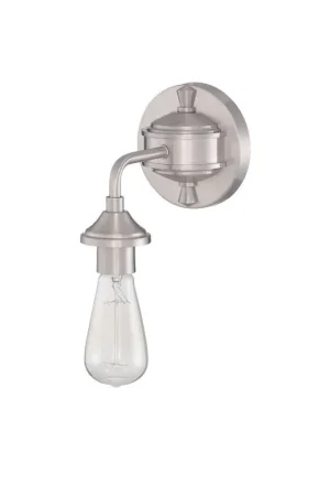 Professional Grade Craftmade Bridgestone 5" x 7" 1-Light Brushed Polished Nickel Wall Sconce