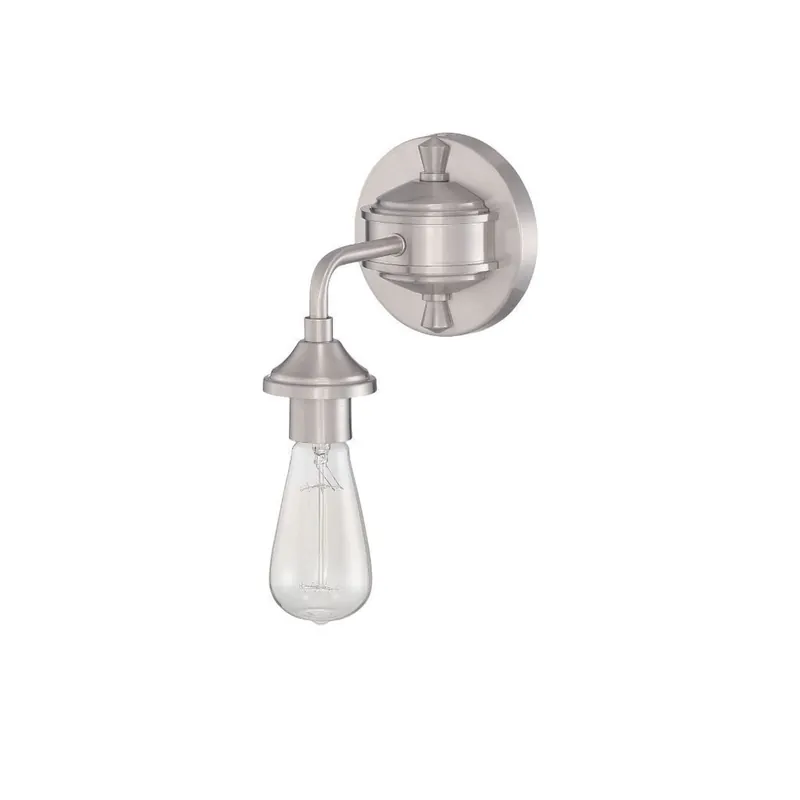 Professional Grade Craftmade Bridgestone 5" x 7" 1-Light Brushed Polished Nickel Wall Sconce