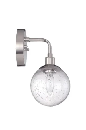 Wholesale Craftmade Que 6" x 11" 1-Light Chrome Wall Sconce With Clear Seeded Glass Globe Shade