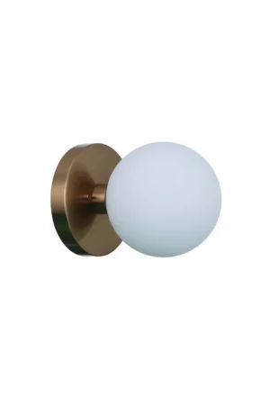 Hot Picks Craftmade Dotti 6" x 7" 1-Light Satin Brass Wall Sconce With White Opal Glass Shade
