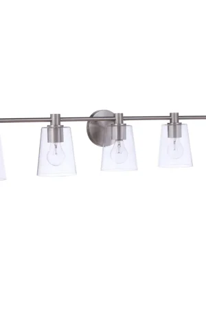Craftmade Emilio 42" 5-Light Brushed Polished Nickel Vanity Light With Clear Glass Shades Buy Online