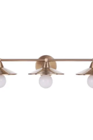 Craftmade Isaac 29" 3-Light Satin Brass Vanity Light With Metal Shade Markdown