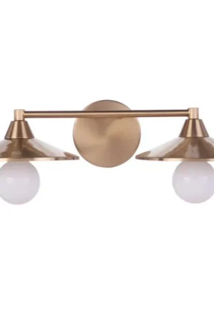 Craftmade Isaac 19" 2-Light Satin Brass Vanity Light With Metal Shade Trusted Brand