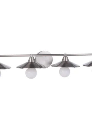 Craftmade Isaac 37" 4-Light Brushed Polished Nickel Vanity Light With Metal Shade Money Back Guarantee