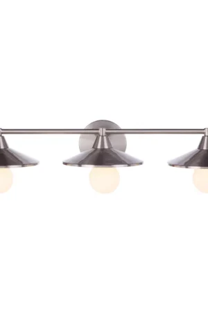 Craftmade Isaac 29" 3-Light Brushed Polished Nickel Vanity Light With Metal Shade Certified