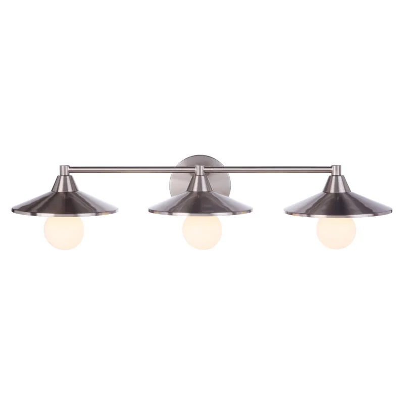 Craftmade Isaac 29" 3-Light Brushed Polished Nickel Vanity Light With Metal Shade Certified