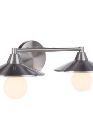 Craftmade Isaac 19" 2-Light Brushed Polished Nickel Vanity Light With Metal Shade Professional Grade