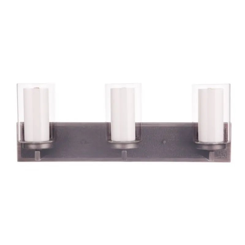 Craftmade Texture 24" 3-Light Natural Iron Vanity Light With White Frosted Inner and Clear Outer Glass Shades Express Delivery