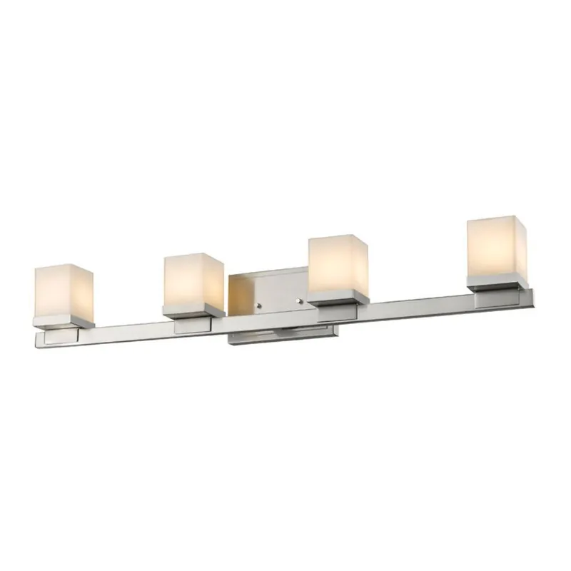 Z-Lite Cadiz 32" 4-Light LED Brushed Nickel Vanity Light With Matte Opal Glass Shade Fast Shipping