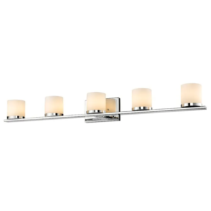 Price Drop Z-Lite Nori 32" 4-Light LED Chrome Vanity Light With Matte Opal Glass Shade