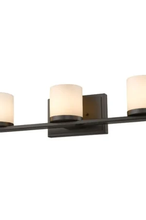 Affordable Z-Lite Nori 22" 3-Light Matte Opal Glass Shade Vanity Light With Bronze Frame Finish