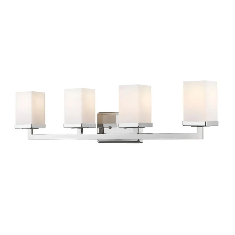 Fan Favorite Z-Lite Tidal 33" 4-Light Chrome Vanity Light With Matte Opal Glass Shade