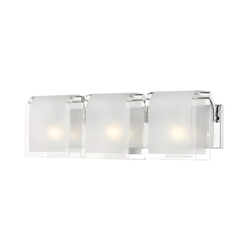 Z-Lite Zephyr 23" 3-Light Chrome Vanity Light With Clear Beveled and Frosted Glass Shade Get Yours