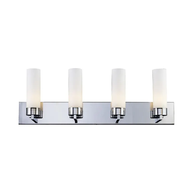 Limited Edition Z-Lite Ibis 31" 4-Light Chrome Vanity Light With Matte Opal Glass Shade