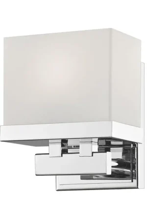 Authentic Z-Lite Rivulet 6" 1-Light LED Chrome Vanity Light With Matte Opal Glass Shade