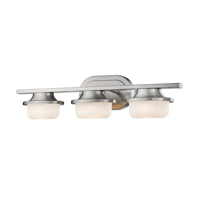 Markdown Z-Lite Optum 23" 3-Light LED Brushed Nickel Vanity Light With Matte Opal Glass Shade