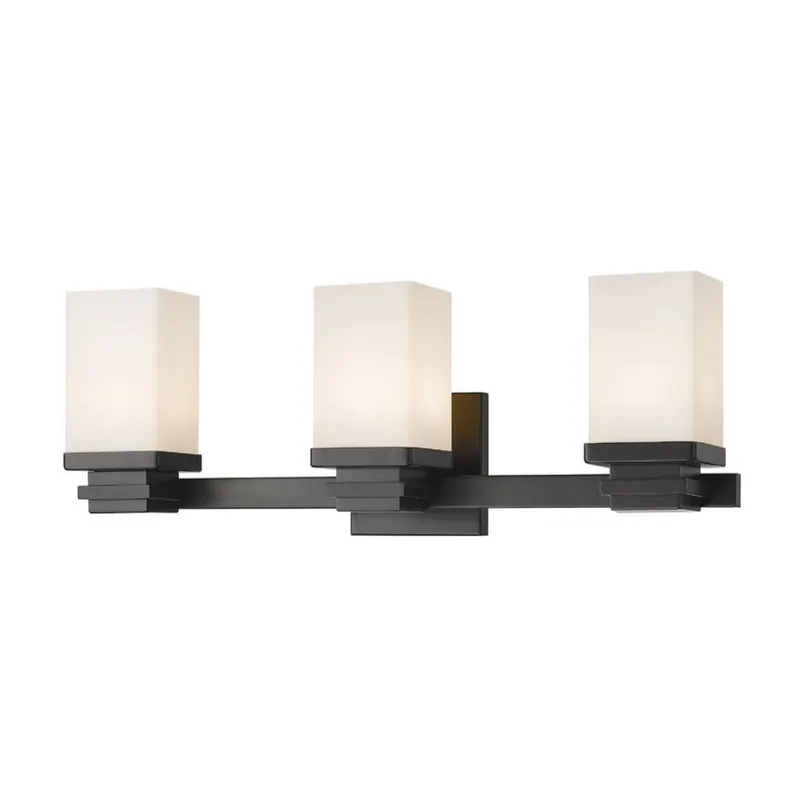 Original Z-Lite Avige 22" 3-Light LED Bronze Vanity Light With Matte Opal Glass Shade