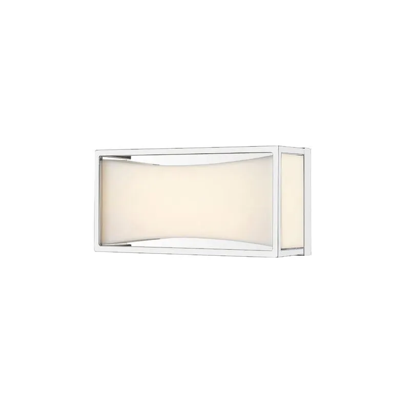 Z-Lite Baden 10" 1-Light LED Chrome Vanity Light With Frosted White Acrylic Shade No Minimum Order