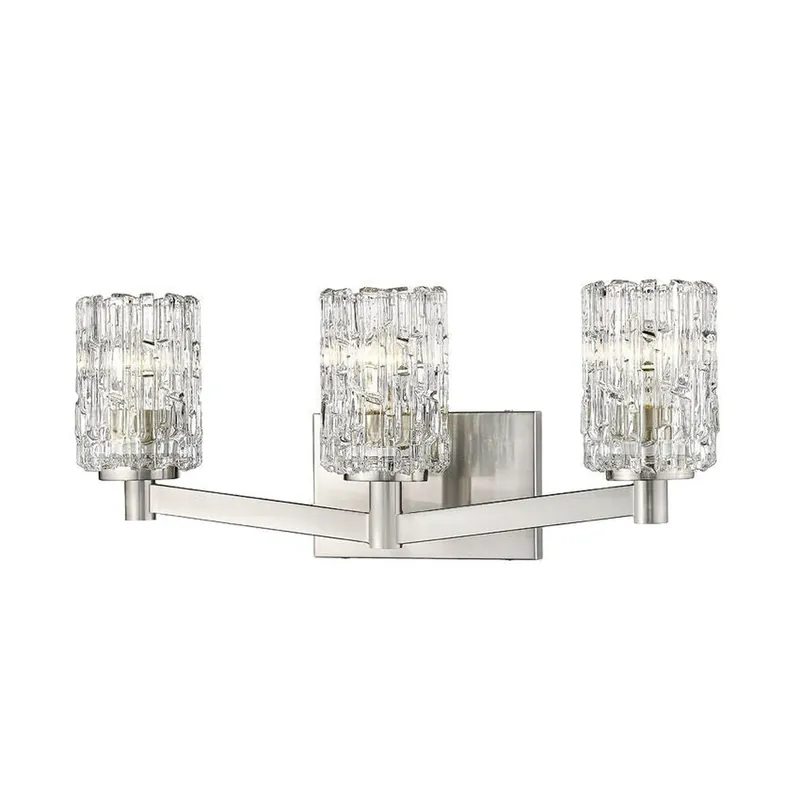 Latest Z-Lite Aubrey 23" 3-Light Brushed Nickel Vanity Light With Clear Glass Shade
