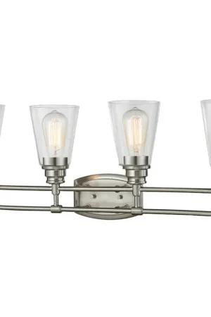 Best Price Z-Lite Annora 29" 4-Light Brushed Nickel Vanity Light With Clear Glass Shade