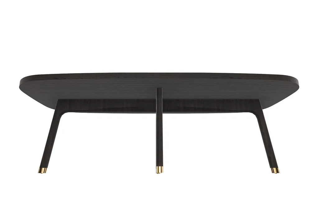52” Mod Scandi Black Wood Coffee Table By Homeroots Crafted