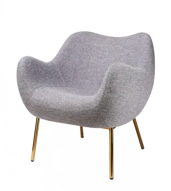 29" Plush Grey and Gold Comfy Accent Chair By Homeroots Reduced Price