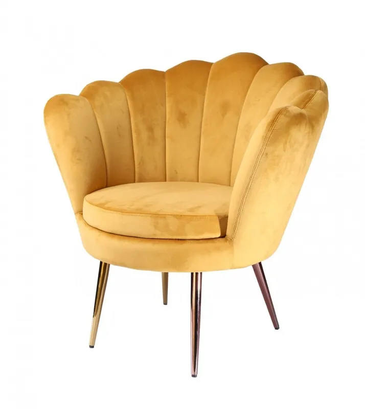 34" Modern Golden Seashell Accent Chair By Homeroots Time-Limited
