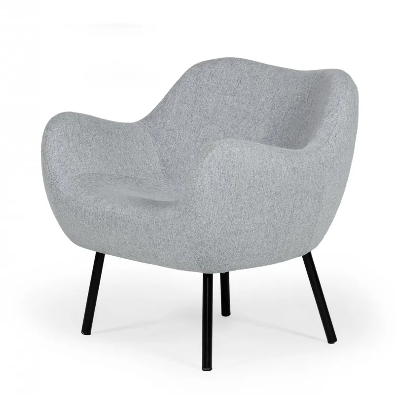 28" Modern Grey Linen Fabric Chunky Wingback Chair By Homeroots Warranty Included