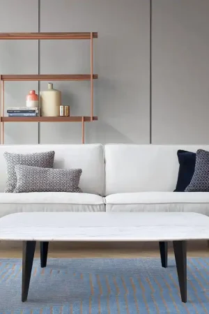 Prata 36" Square Italian Carrara White Marble Coffee Table with Metal Reduced Price