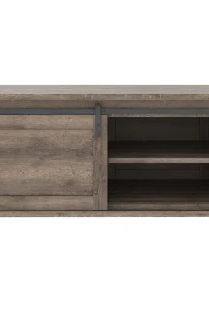 Holiday Sale Panel Design Wooden Cocktail Table With Barn Sliding Door And Casters,