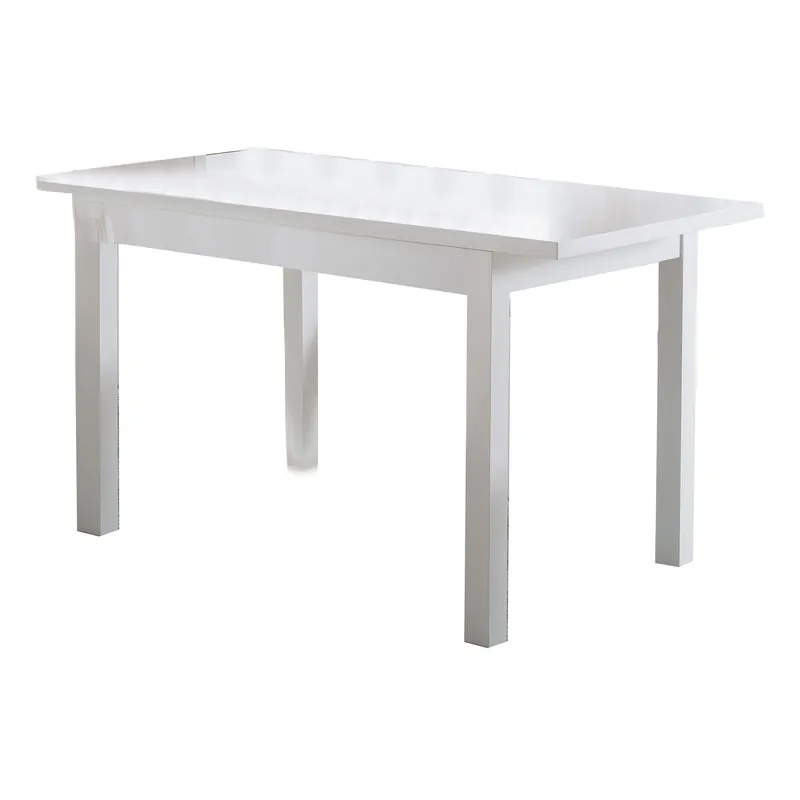 Final Sale Rectangular Wooden Frame Dining Table With Straight Legs, Glossy White