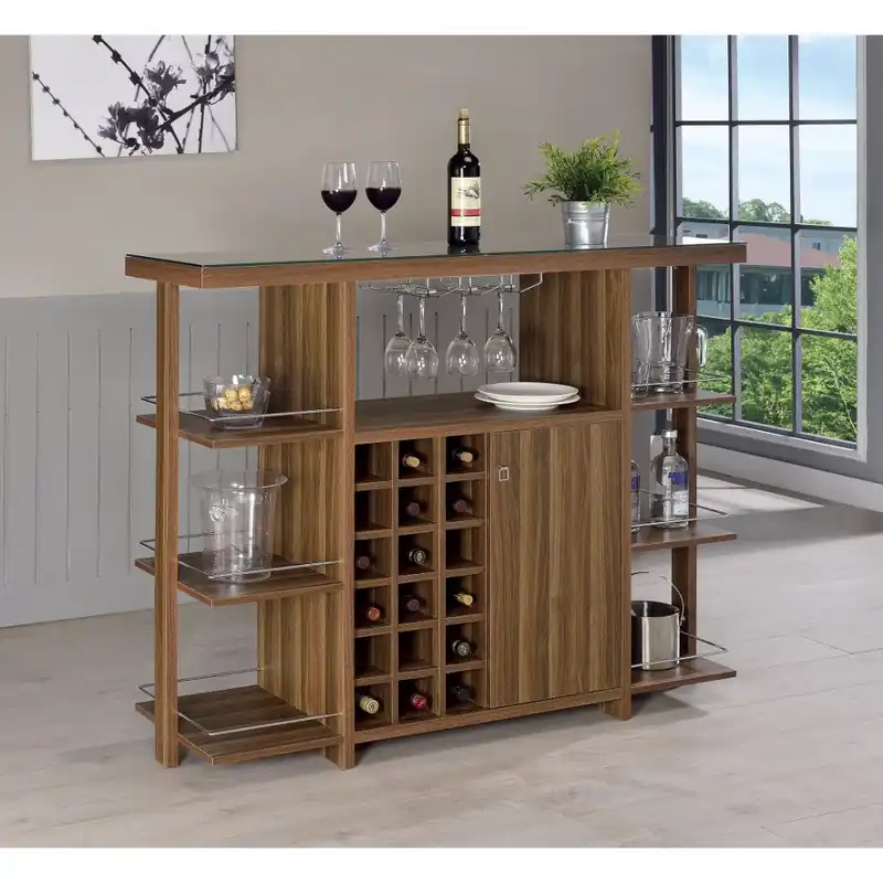 Save Now Sturdy Modern Bar Unit With Wine Bottle Storage By Benzara