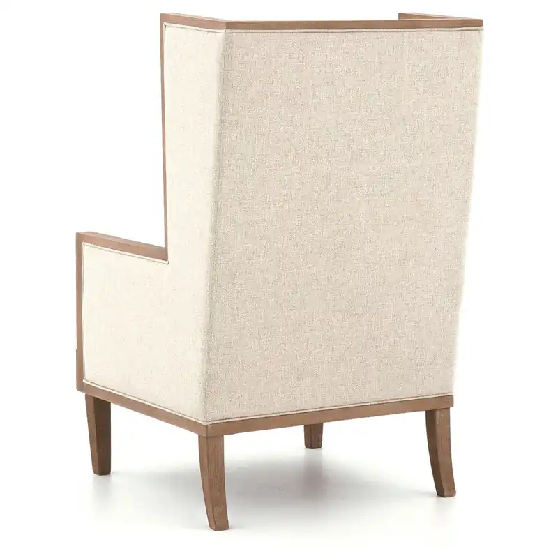Clearance Wooden Frame Accent Chair With High Wingback And Track ArmsBeige And B