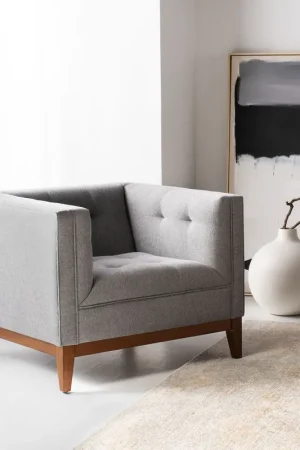 Hassle-Free Returns Safavieh Garnet Linen Tufted Arm Chair