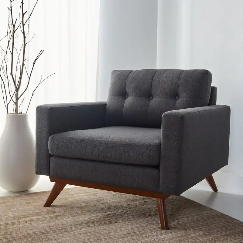 Safavieh Gneiss Modern Linen Arm Chair Viral