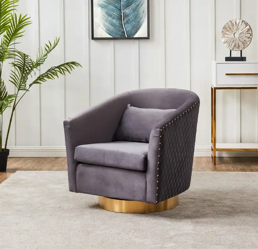 Genuine Safavieh Clara Quilted Swivel Tub Chair