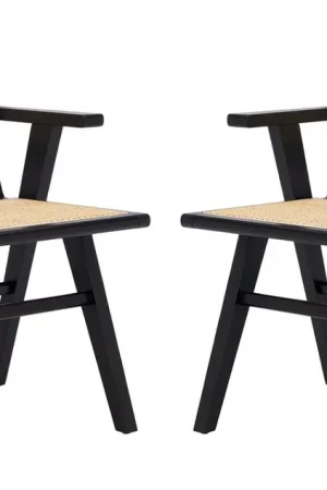 Safavieh Hattie French Cane Arm Chair Set Of 2 Fresh Stock
