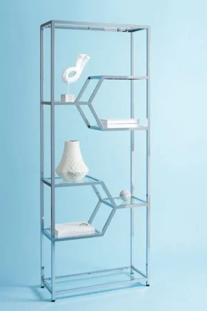 Safavieh Benoit Chrome Bookcase Next Day Delivery