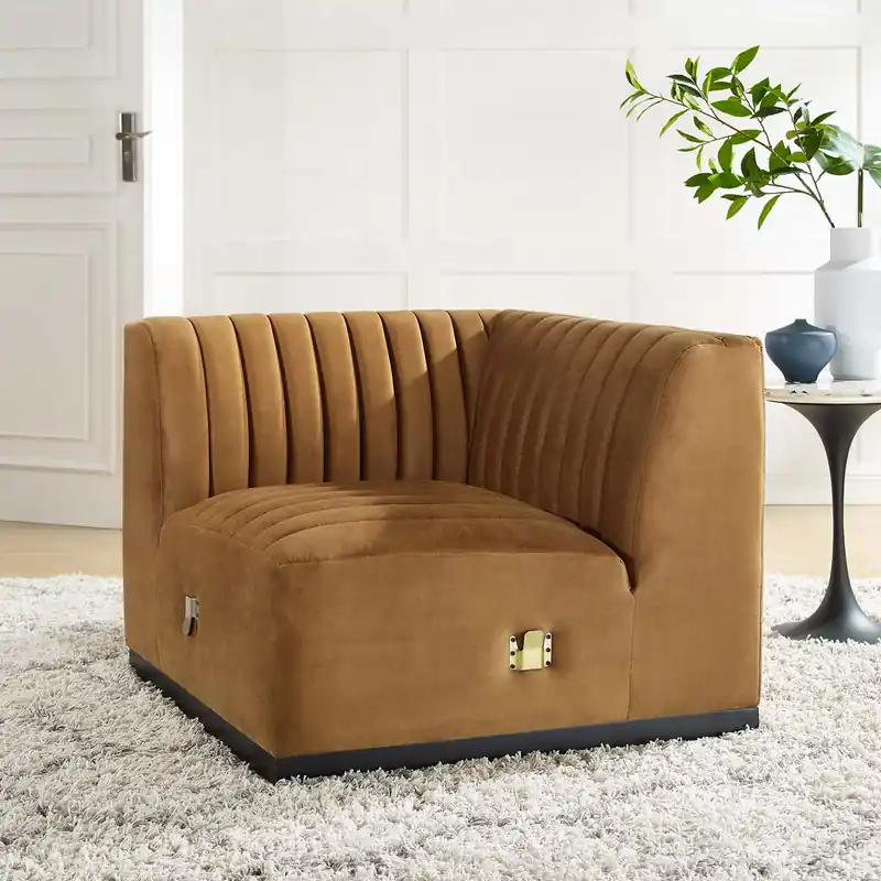 Original Conjure Channel Tufted Performance Velvet Left Corner Chair By Modway