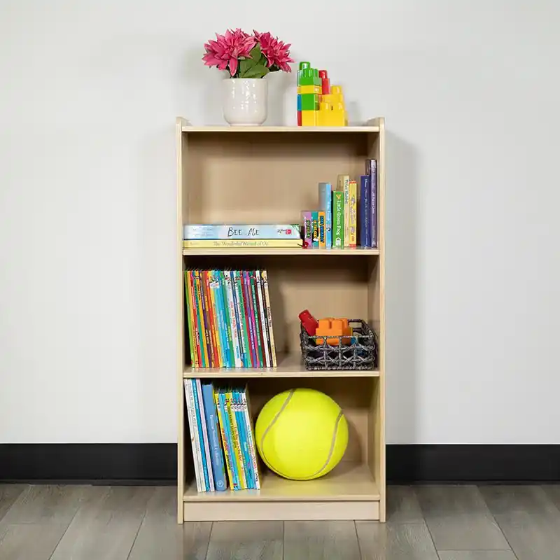 Special Discount Wooden 3 Section School Classroom Storage Cabinet For Commercial Or Home Use - Safe, Kid Friendly Design - 36"H (Natural) By Flash Furniture - Natural