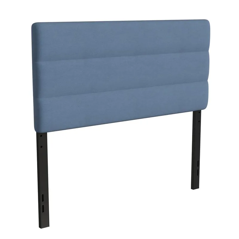 Paxton Full Channel Stitched Fabric Upholstered Headboard, Adjustable Height From 44.5" To 57.25" - Blue By Flash Furniture - Blue Shop Now